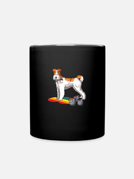 Drahthaar Foxterrier Hund - Tasse einfarbig - Schwarz
