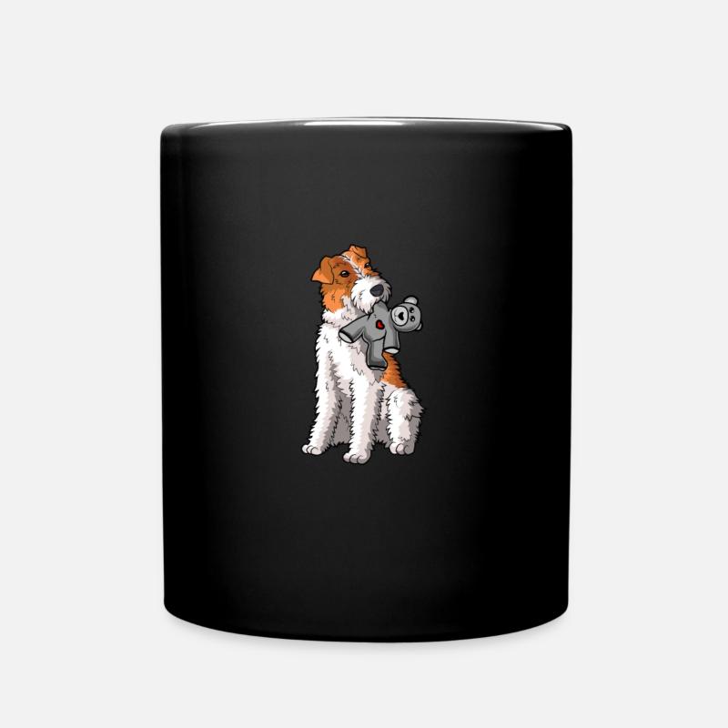 Drahthaar Foxterrier Hund - Tasse einfarbig - Schwarz