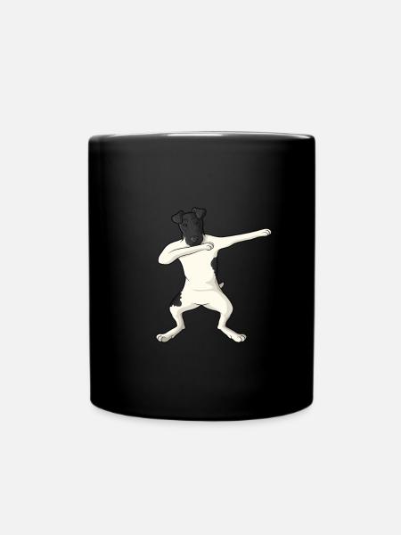 Glatthaar Foxterrier Hund - Tasse einfarbig - Schwarz