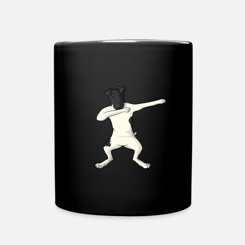 Glatthaar Foxterrier Hund - Tasse einfarbig - Schwarz