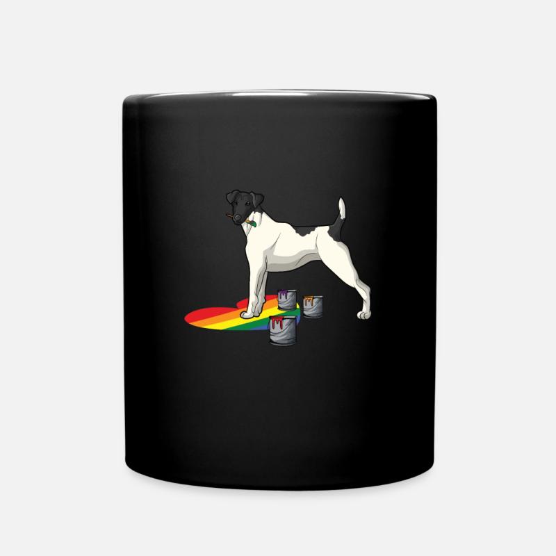 Glatthaar Foxterrier Hund - Tasse einfarbig - Schwarz