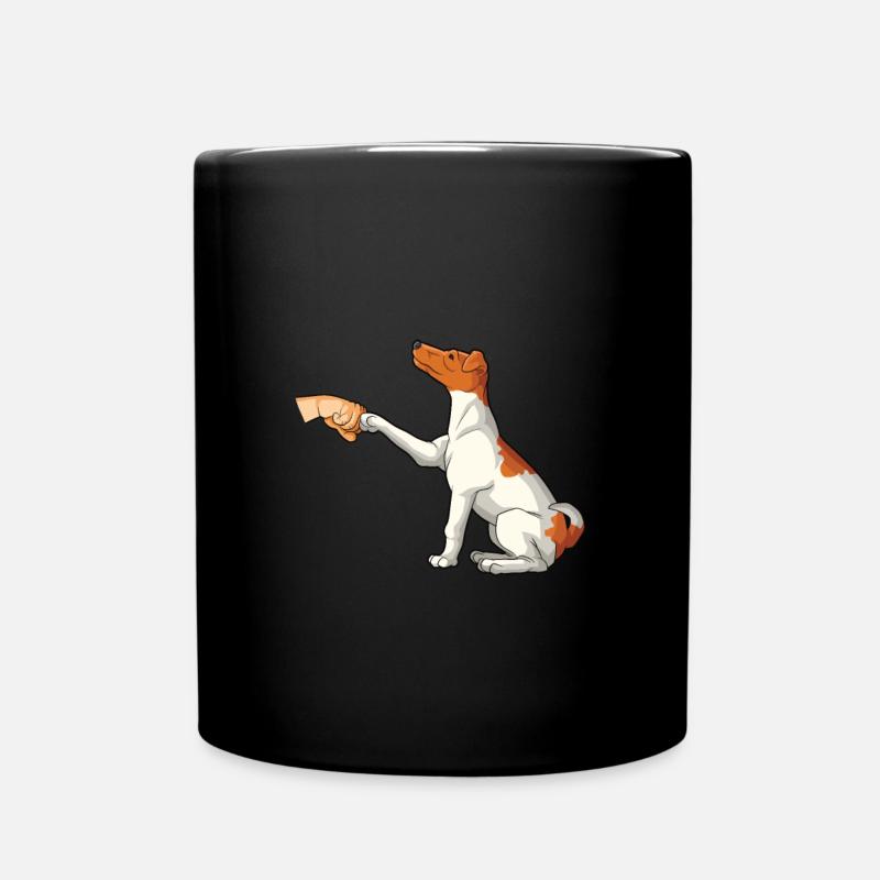 Glatthaar Foxterrier Hund - Tasse einfarbig - Schwarz