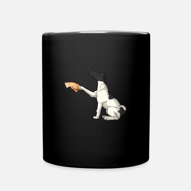 Glatthaar Foxterrier Hund - Tasse einfarbig - Schwarz