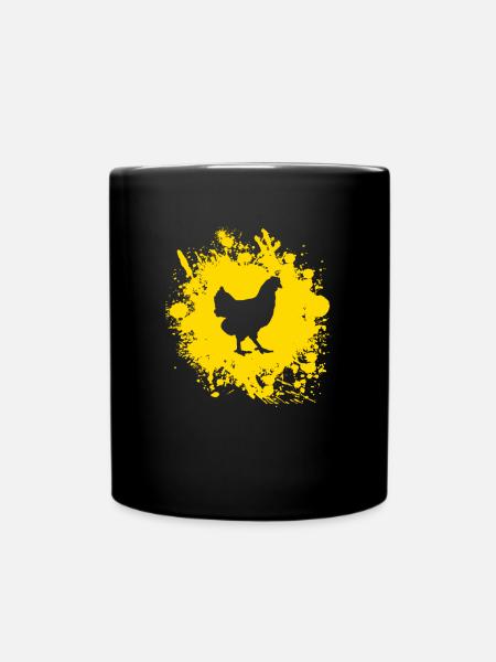 Meine Hühner Mädls - lustiger Spruch Huhn Züchter - Tasse einfarbig - Schwarz