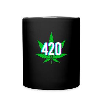 420 - Cannabis Weed - Tasse einfarbig - Schwarz - Vorne