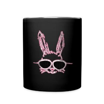 cute Easter with sunglasses Easter - Full Colour Mug - black - Front