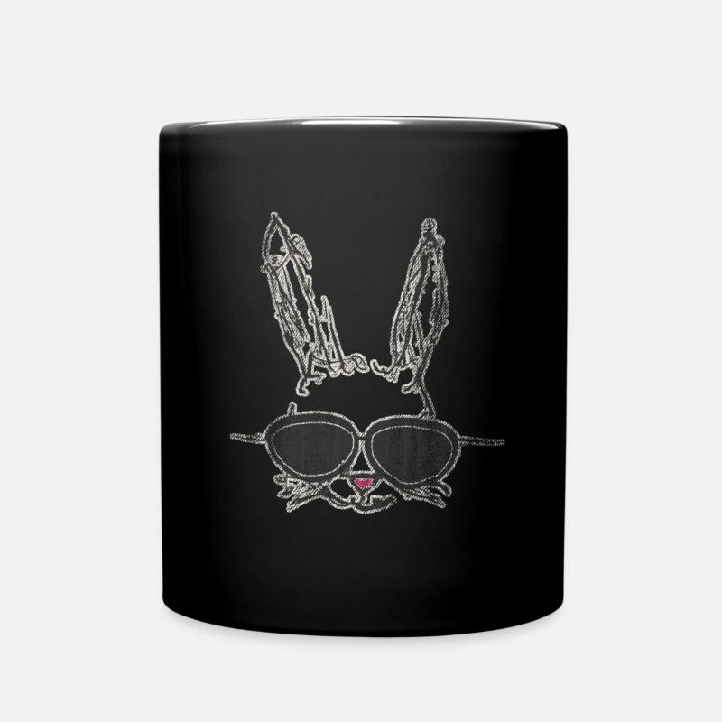 Cooler Osterhase Hase Sonnenbrille - Tasse einfarbig - Schwarz