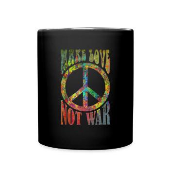 MAKE LOVE - NOT WAR - Tasse einfarbig - Schwarz - Vorne