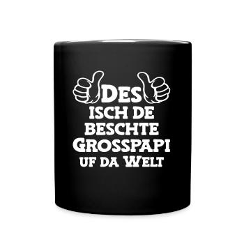 Des isch de beschte Grosspapi Opa Schweiz Opi - Tasse einfarbig - Schwarz - Vorne