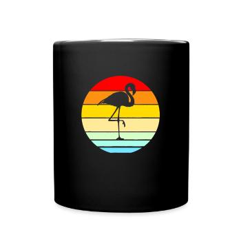 Coucher de soleil Flamingo - Mug uni - noir - Devant