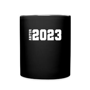 Abitur 2023 - Bestanden - Abi 23 - Abschluss - Tasse einfarbig - Schwarz - Vorne
