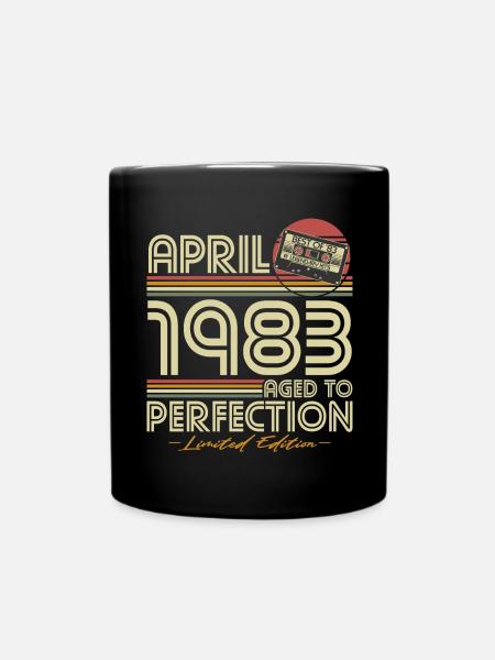 April 1983 Jahrgang Geburtstag Vintage Retro - Tasse einfarbig - Schwarz