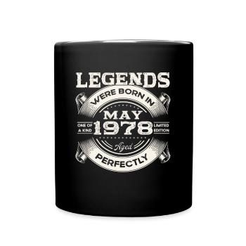 45e anniversaire Homme May né en 1978 Légendaire - Mug uni - noir - Devant