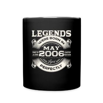 17th Birthday Man May Vintage 2006 Legendary - Full Colour Mug - black - Front