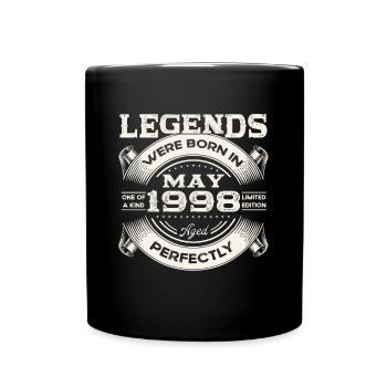 25th Birthday Man May Vintage 1998 Legendary - Full Colour Mug - black - Front