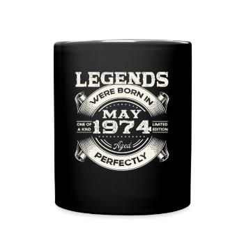 49e anniversaire Homme May né en 1974 Légendaire - Mug uni - noir - Devant