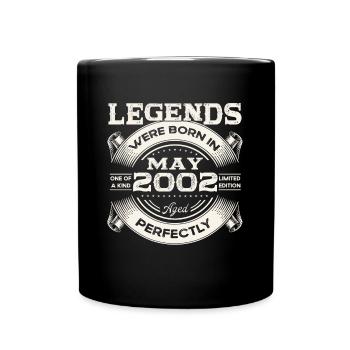 21st Birthday Man May Vintage 2002 Legendary - Full Colour Mug - black - Front
