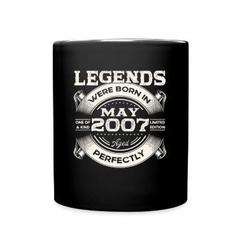 16th Birthday Man May Vintage 2007 Legendary - Full Colour Mug - black - Front
