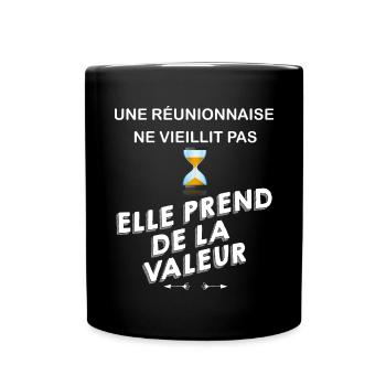 Réunionnaise Femme île La Réunion Citation Humour - Mug uni - noir - Devant