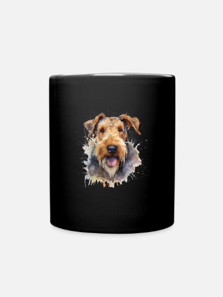 Airedale Terrier - Tasse einfarbig - Schwarz