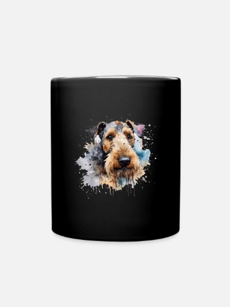 Airedale Terrier - Tasse einfarbig - Schwarz