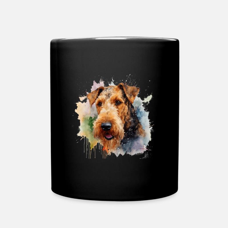 Airedale Terrier - Tasse einfarbig - Schwarz