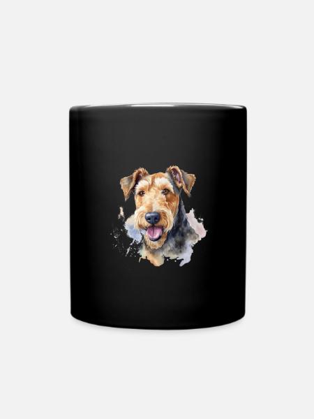 Airedale Terrier - Tasse einfarbig - Schwarz