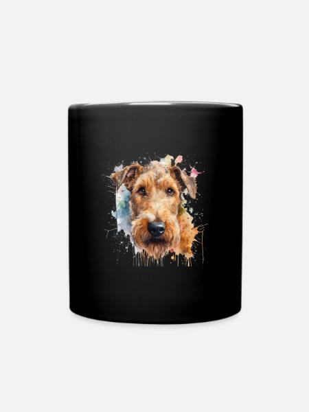Airedale Terrier - Tasse einfarbig - Schwarz