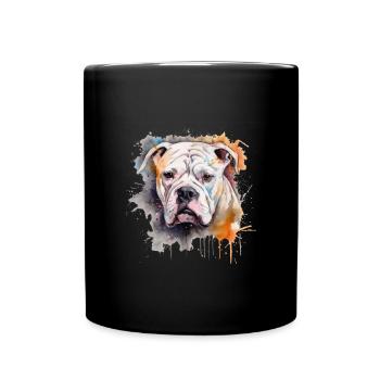 American Bulldog - Tasse einfarbig - Schwarz - Vorne