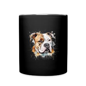 American Bulldog - Tasse einfarbig - Schwarz - Vorne