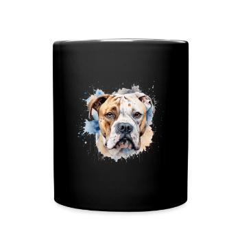 American Bulldog - Tasse einfarbig - Schwarz - Vorne