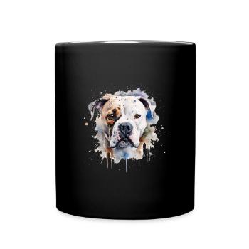 American Bulldog - Tasse einfarbig - Schwarz - Vorne