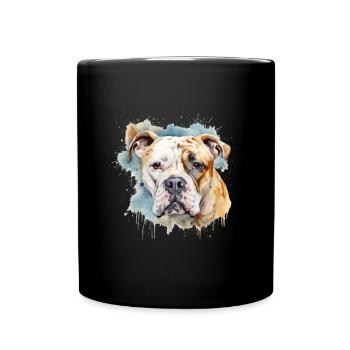 American Bulldog - Tasse einfarbig - Schwarz - Vorne