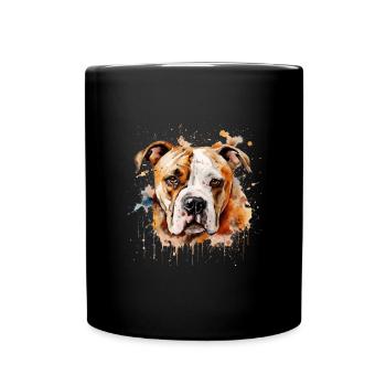 American Bulldog - Tasse einfarbig - Schwarz - Vorne