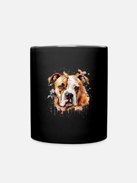 American Bulldog - Tasse einfarbig - Schwarz