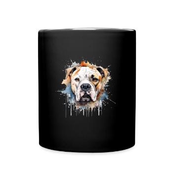 American Bulldog - Tasse einfarbig - Schwarz - Vorne