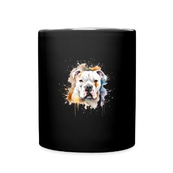 American Bulldog - Tasse einfarbig - Schwarz - Vorne