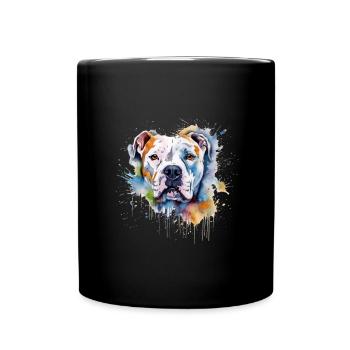 American Bulldog - Tasse einfarbig - Schwarz - Vorne