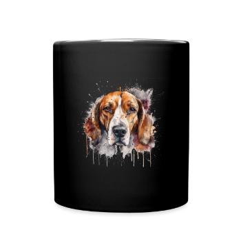 American Foxhound - Tasse einfarbig - Schwarz - Vorne