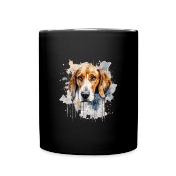 American Foxhound - Tasse einfarbig - Schwarz - Vorne