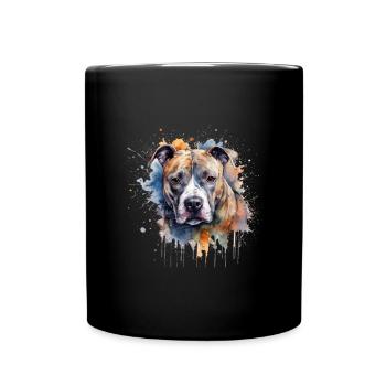 American Staffordshire Terrier - Tasse einfarbig - Schwarz - Vorne