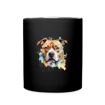 American Staffordshire Terrier - Tasse einfarbig - Schwarz - Vorne