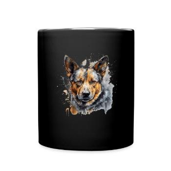 Australian Cattle Dog - Tasse einfarbig - Schwarz - Vorne