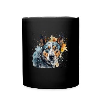 Australian Cattle Dog - Tasse einfarbig - Schwarz - Vorne