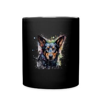 Australian Kelpie - Tasse einfarbig - Schwarz - Vorne