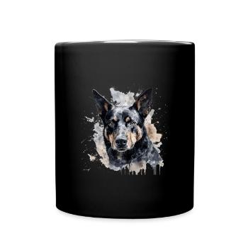 Australian Kelpie - Tasse einfarbig - Schwarz - Vorne