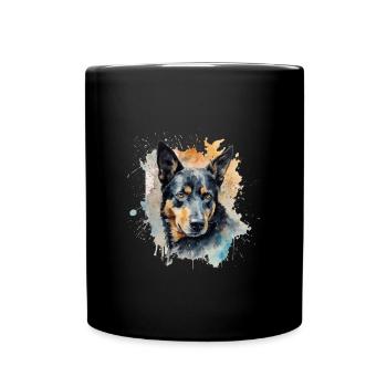 Australian Kelpie - Tasse einfarbig - Schwarz - Vorne