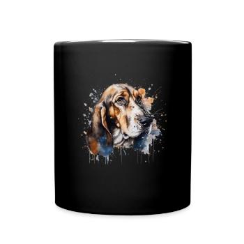 Basset Hound - Full Colour Mug - black - Front
