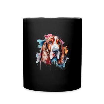 Basset Hound - Full Colour Mug - black - Front