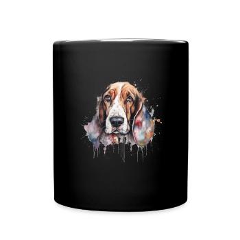 Basset Hound - Full Colour Mug - black - Front